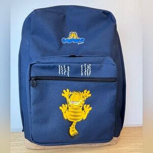 Garfield Navy Blue Canvas Backpack Vintage Retro Cartoon Cat Paws Bag